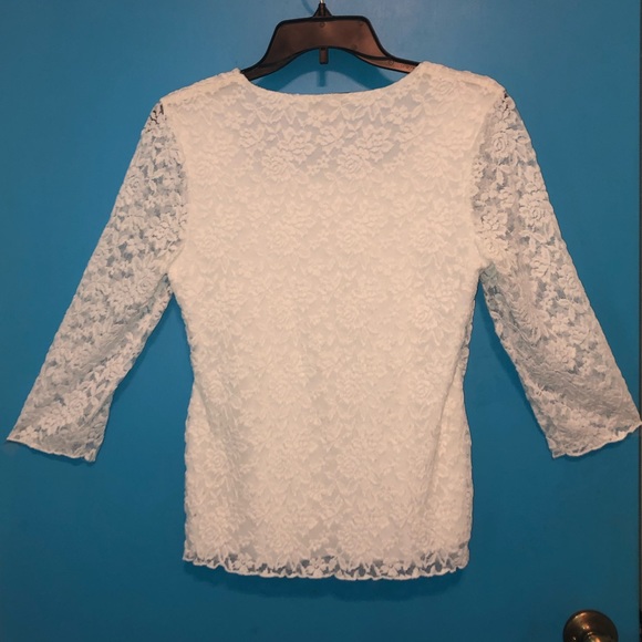 Christopher & Banks White Floral Lace Blouse - Picture 2 of 8